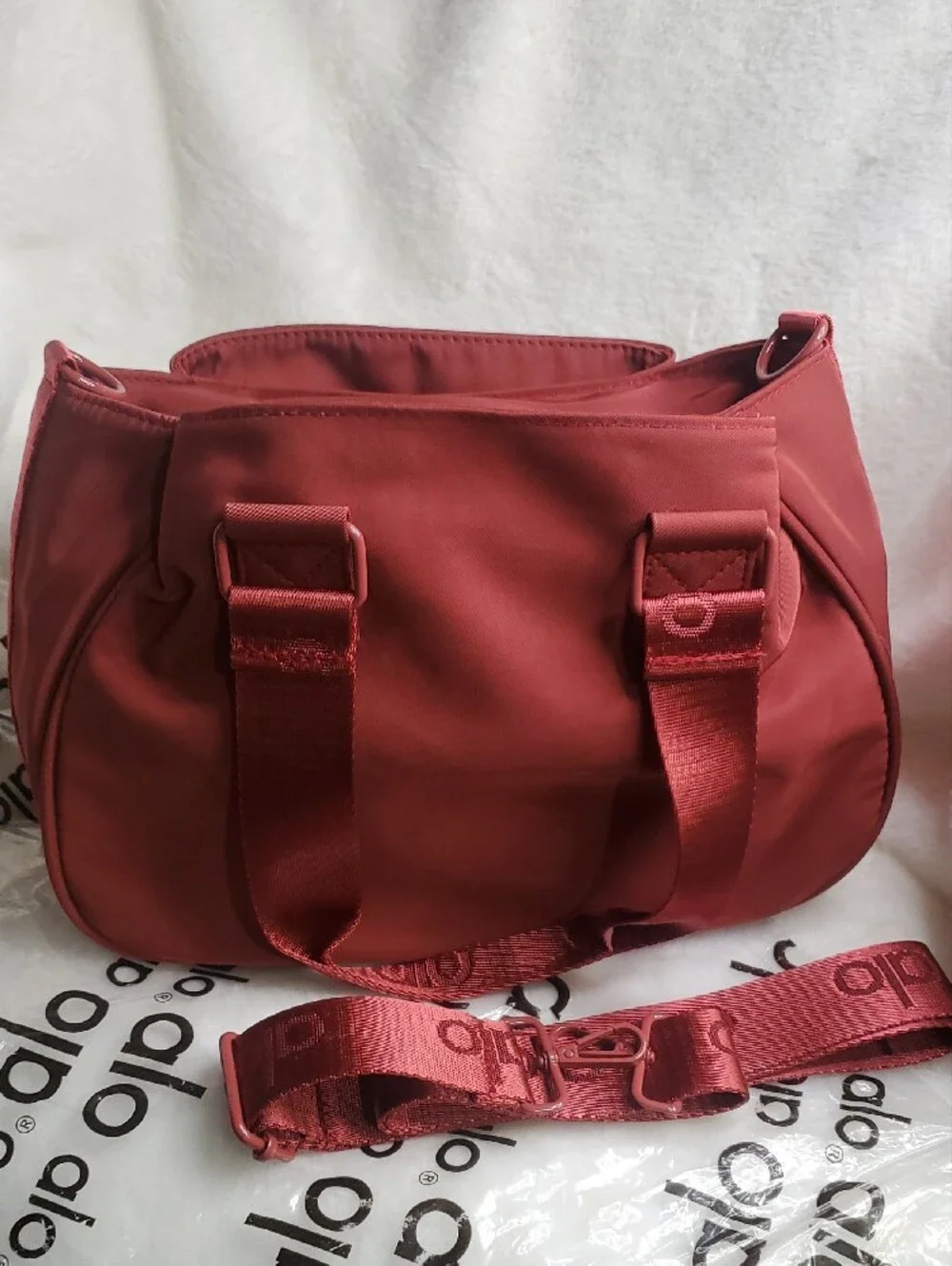 ALO Yoga Red Shoulder Bag with Detachable Branded Strap